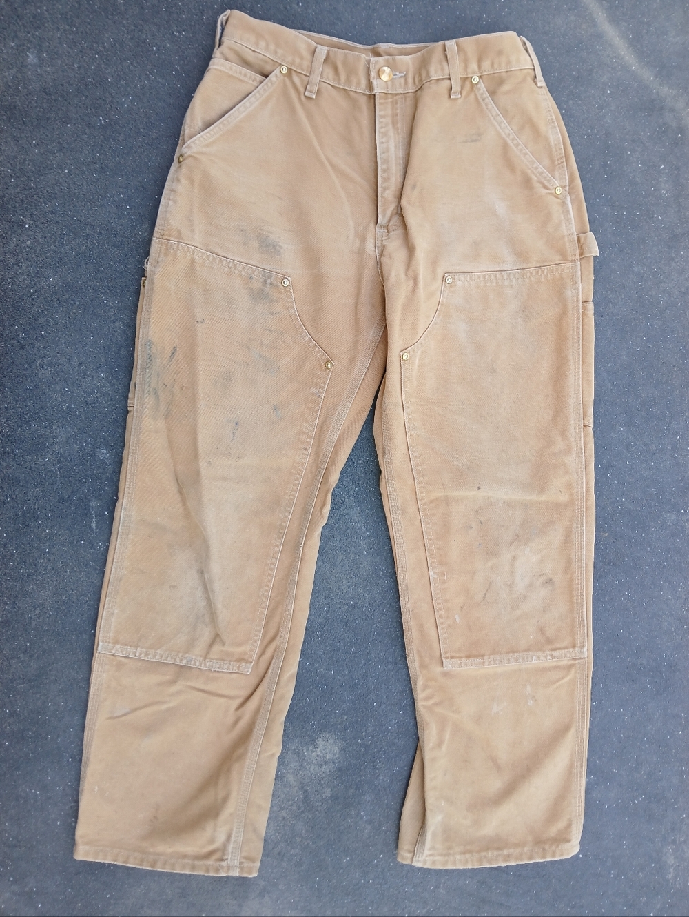 Mens Carhartt Double Knee Canvas Pants Sz 31x30 Loose Fit